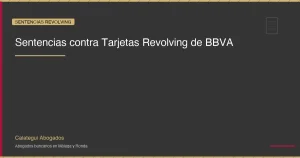 Sentencias contra Tarjetas Revolving de BBVA